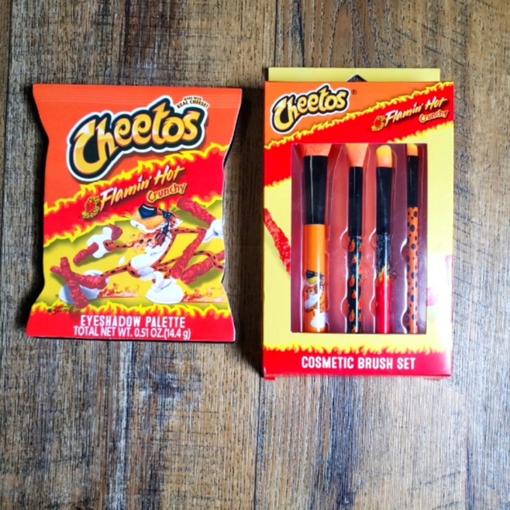 Cheetos Flamin' Hot Eyeshadow Palette and Brush Set
